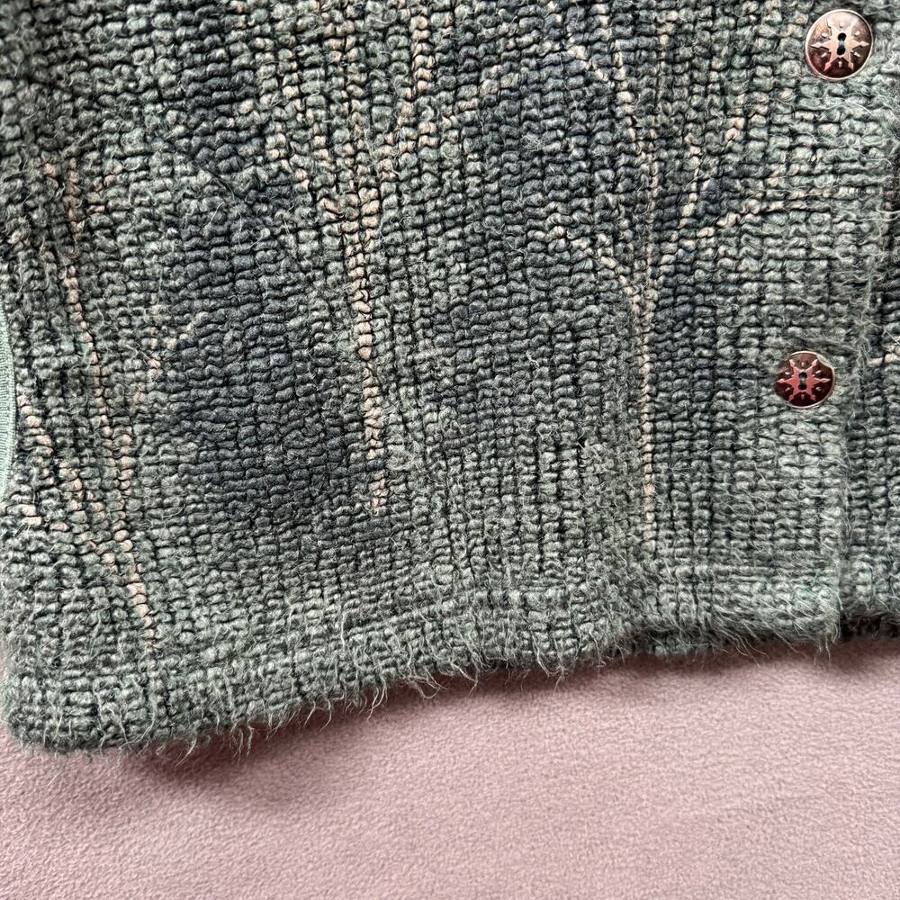 Vtg Artisans Cabincore Cottagecore Button‎ Front Cardigan Sweater Womens M Green - Picture 7 of 14